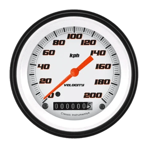 Velocity White 3 3_8_ Speedometer VS59WBLF